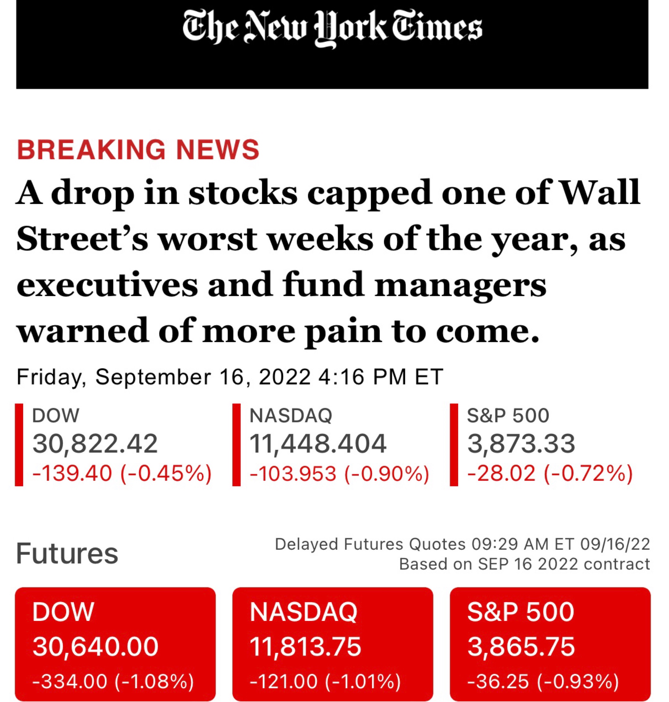 NYT: One of The Wall Street Worst Week – Business Blog